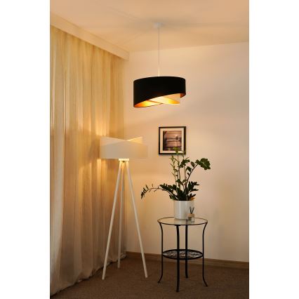 Brilagi - Lámpara LED colgante LYRA 1xE27/15W/230V negro/color crema/dorado