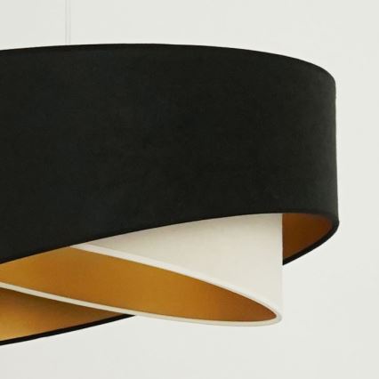 Brilagi - Lámpara LED colgante LYRA 1xE27/15W/230V negro/color crema/dorado