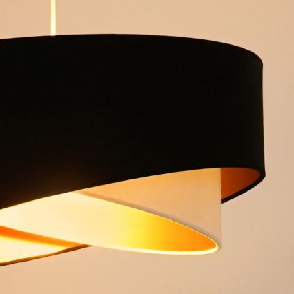Brilagi - Lámpara LED colgante LYRA 1xE27/15W/230V negro/color crema/dorado