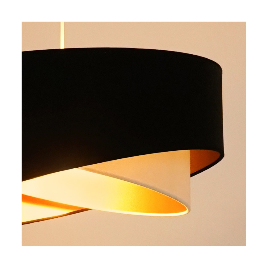 Brilagi - Lámpara LED colgante LYRA 1xE27/15W/230V negro/color crema/dorado