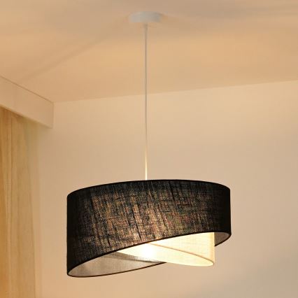 Brilagi - Lámpara LED colgante LYRA 1xE27/15W/230V negro/color crema