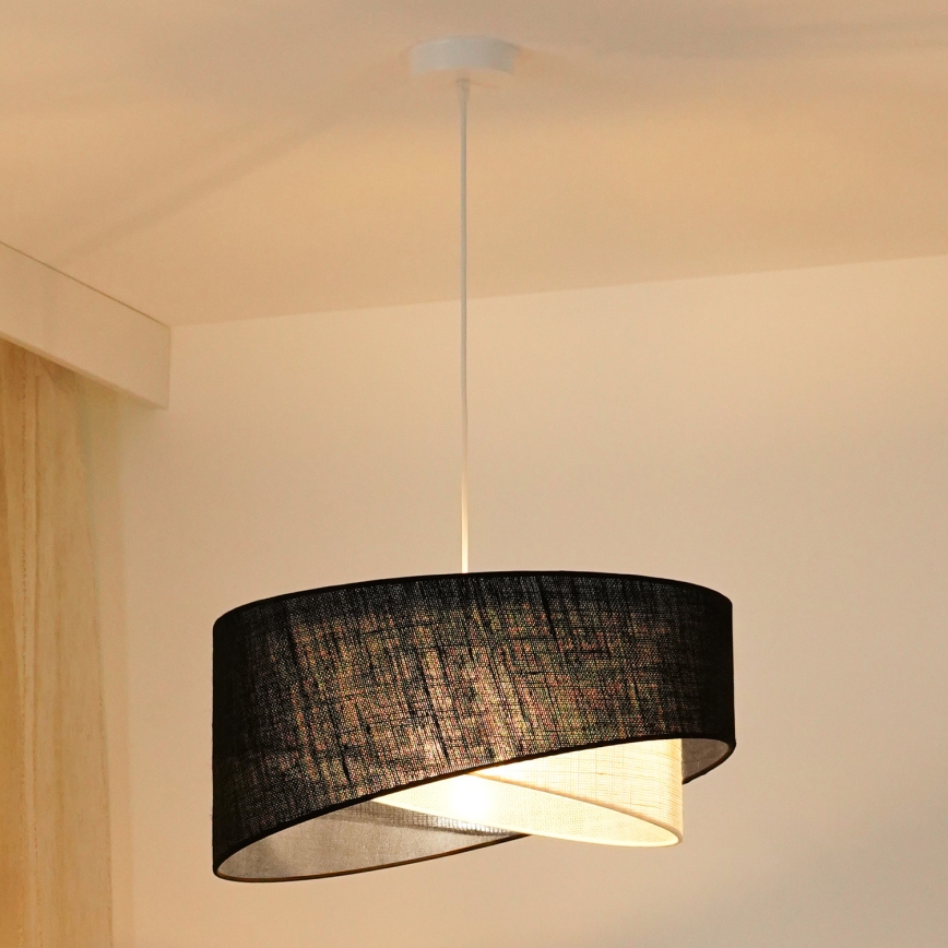 Brilagi - Lámpara LED colgante LYRA 1xE27/15W/230V negro/color crema