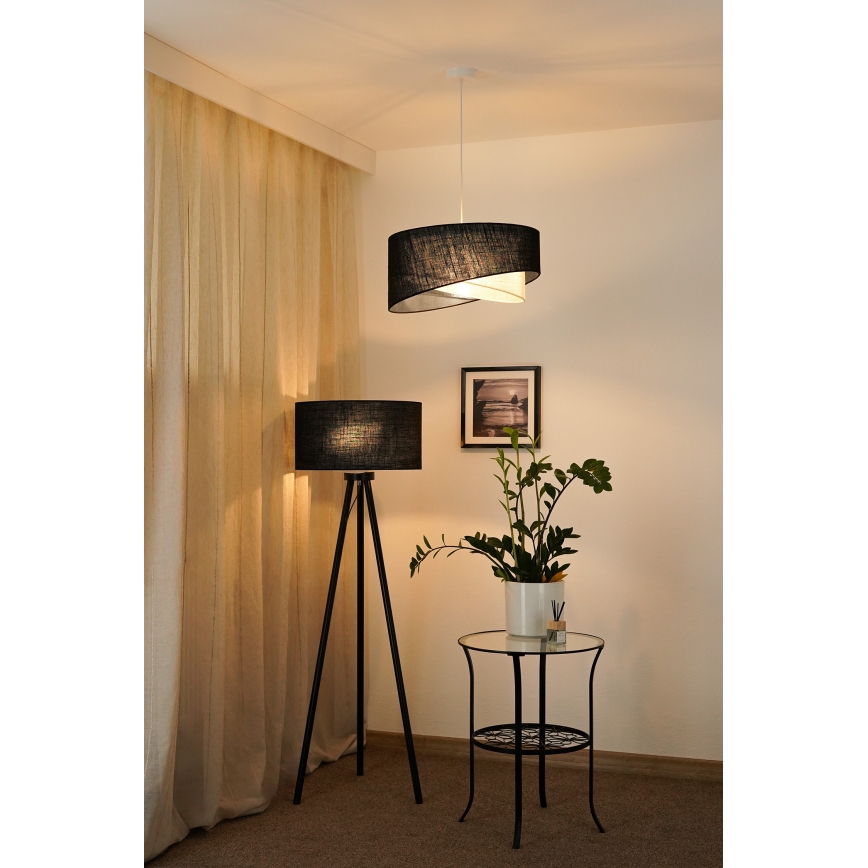 Brilagi - Lámpara LED colgante LYRA 1xE27/15W/230V negro/color crema