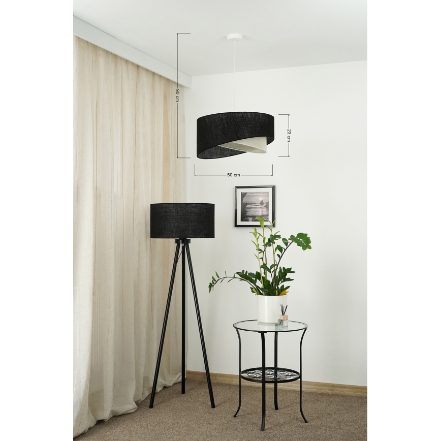 Brilagi - Lámpara LED colgante LYRA 1xE27/15W/230V negro/color crema