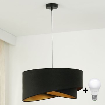 Brilagi - Lámpara LED colgante LYRA 1xE27/15W/230V negro/dorado