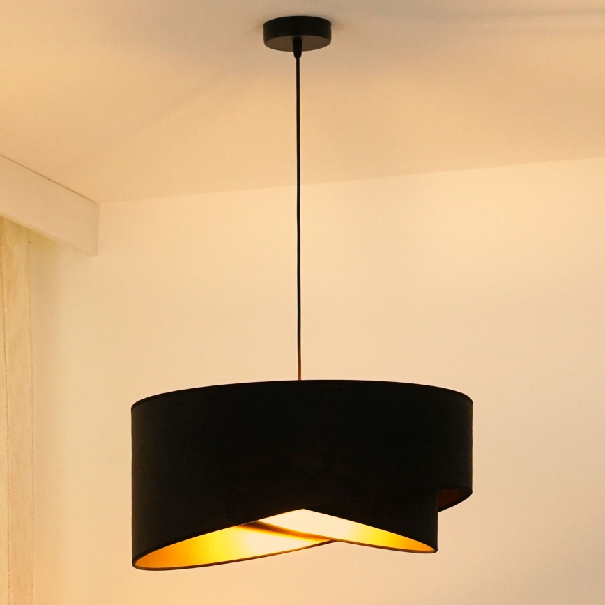 Brilagi - Lámpara LED colgante LYRA 1xE27/15W/230V negro/dorado
