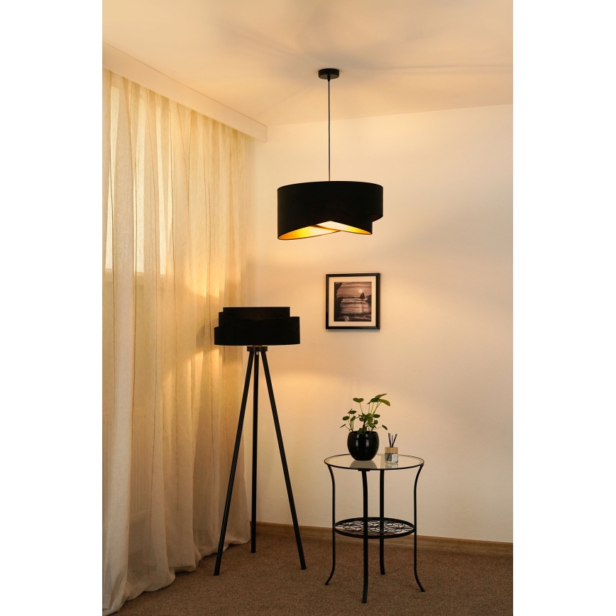 Brilagi - Lámpara LED colgante LYRA 1xE27/15W/230V negro/dorado