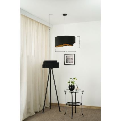 Brilagi - Lámpara LED colgante LYRA 1xE27/15W/230V negro/dorado