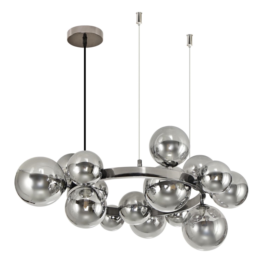 Brilagi - Lámpara LED colgante MILLA 15xG9/3W/230V cromo brillante/ahumado