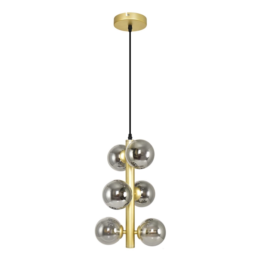 Brilagi - Lámpara LED colgante MILLA 6xG9/3W/230V dorado/ahumado