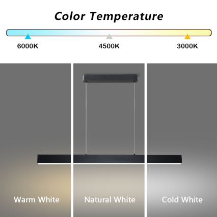 Brilagi - Lámpara LED colgante SLEEKLINE LED/40W/230V 3000/4500/6000K negro