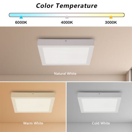 Brilagi - Plafón LED de baño FRAME LED/24W/230V 30x30 cm 3000/4000/6000K IP44 blanco