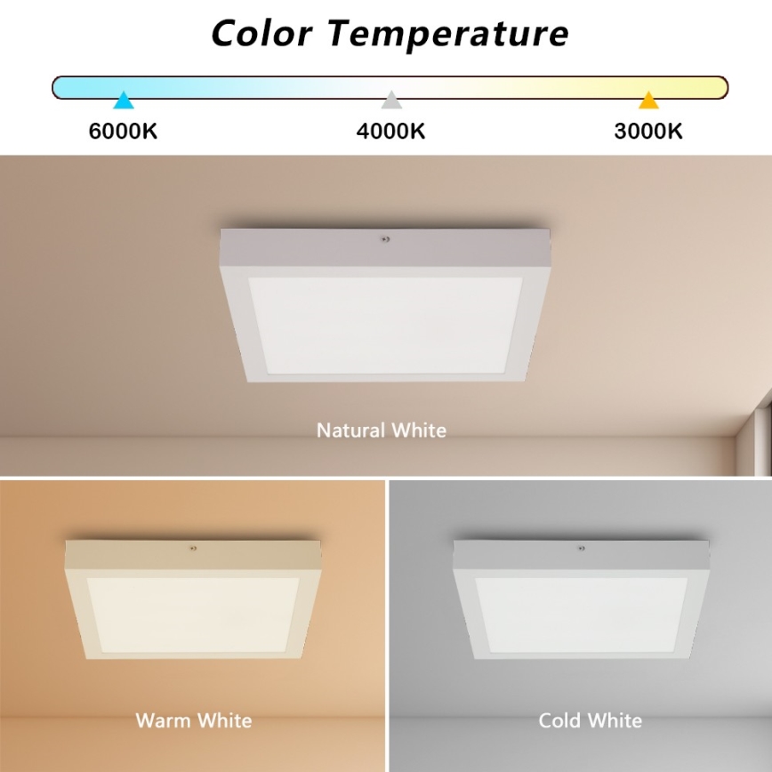 Brilagi - Plafón LED de baño FRAME LED/24W/230V 30x30 cm 3000/4000/6000K IP44 blanco