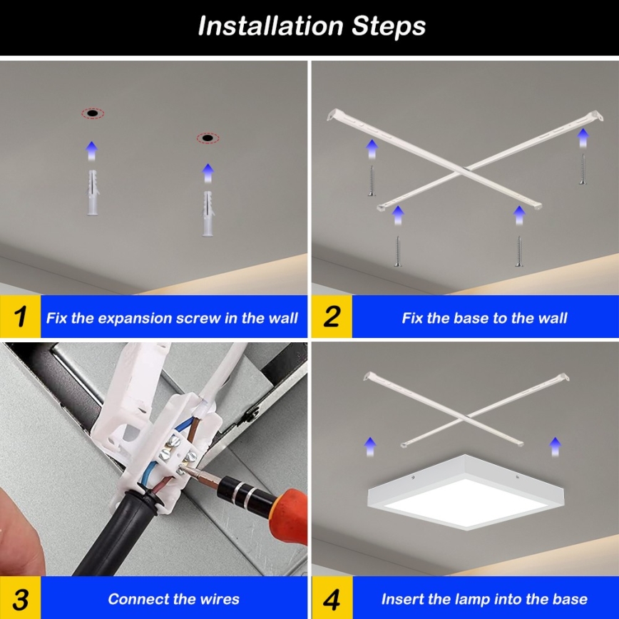 Brilagi - Plafón LED de baño FRAME LED/24W/230V 30x30 cm 3000/4000/6000K IP44 blanco