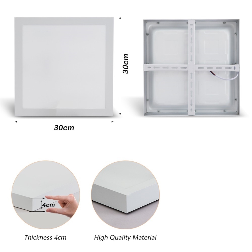 Brilagi - Plafón LED de baño FRAME LED/24W/230V 30x30 cm 3000/4000/6000K IP44 blanco