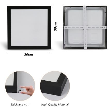 Brilagi - Plafón LED de baño FRAME LED/24W/230V 3000/4000/6000K IP44 negro