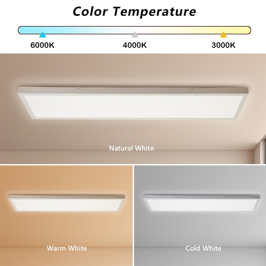 Brilagi - Plafón LED de baño FRAME LED/50W/230V 30x120 cm 3000/4000/6000K IP44 blanco
