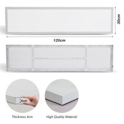 Brilagi - Plafón LED de baño FRAME LED/50W/230V 30x120 cm 3000/4000/6000K IP44 blanco