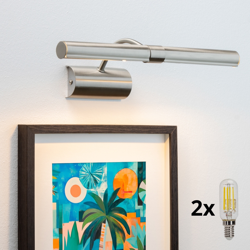 Brilagi - Lámpara LED de cuadro DANAE 2xE14/4W/230V 3000K cromo mate