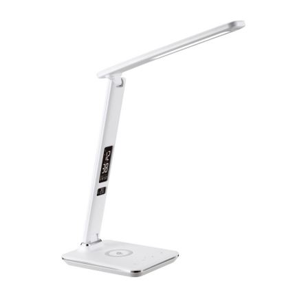 Brilagi - Lámpara de mesa LED regulable con cargador inalámbrico QI y USB REGINA LED/8,5W/230V blanco