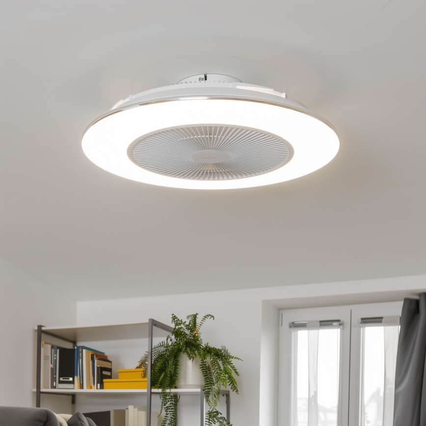 Brilagi - Lámpara LED regulable con ventilador AURA LED/38W/230V 3000-6000K blanco + control remoto