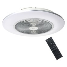 Brilagi - Lámpara LED regulable con ventilador AURA LED/38W/230V 3000-6000K plata + mando a distancia