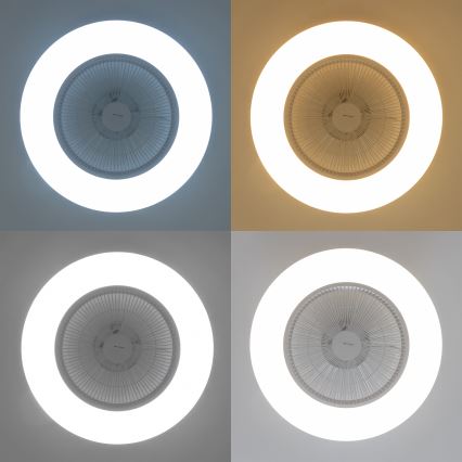Brilagi - Lámpara LED regulable con ventilador AURA LED/38W/230V 3000-6000K blanco + control remoto