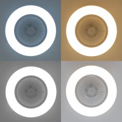 Brilagi - Lámpara LED regulable con ventilador AURA LED/38W/230V 3000-6000K blanco + mando a distancia