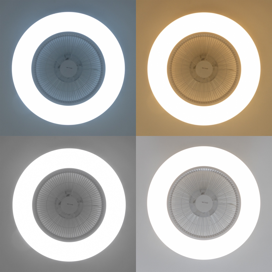 Brilagi - Lámpara LED regulable con ventilador AURA LED/38W/230V 3000-6000K blanco + control remoto