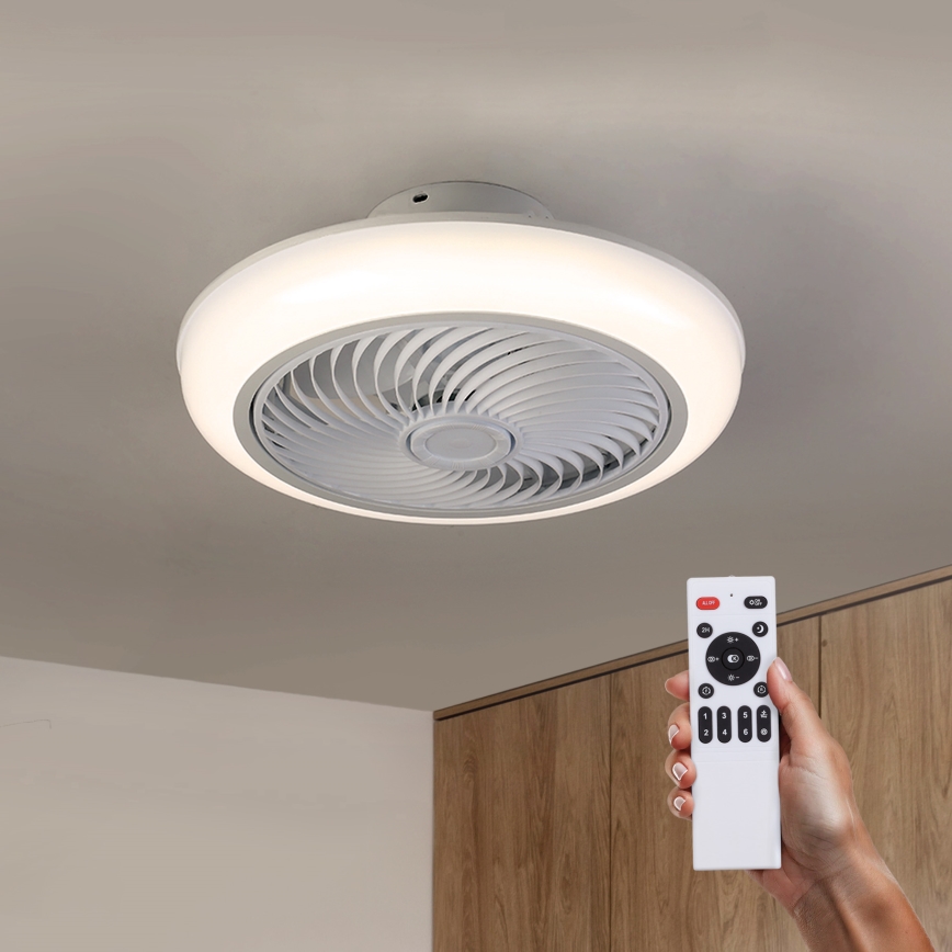 Brilagi - Plafón LED regulable con ventilador LED/30W/230V 3000-6500K blanco + control remoto