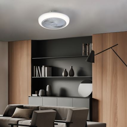 Brilagi - Plafón LED regulable con ventilador LED/30W/230V 3000-6500K blanco + control remoto