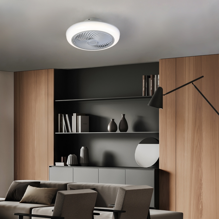 Brilagi - Plafón LED regulable con ventilador LED/30W/230V 3000-6500K blanco + control remoto