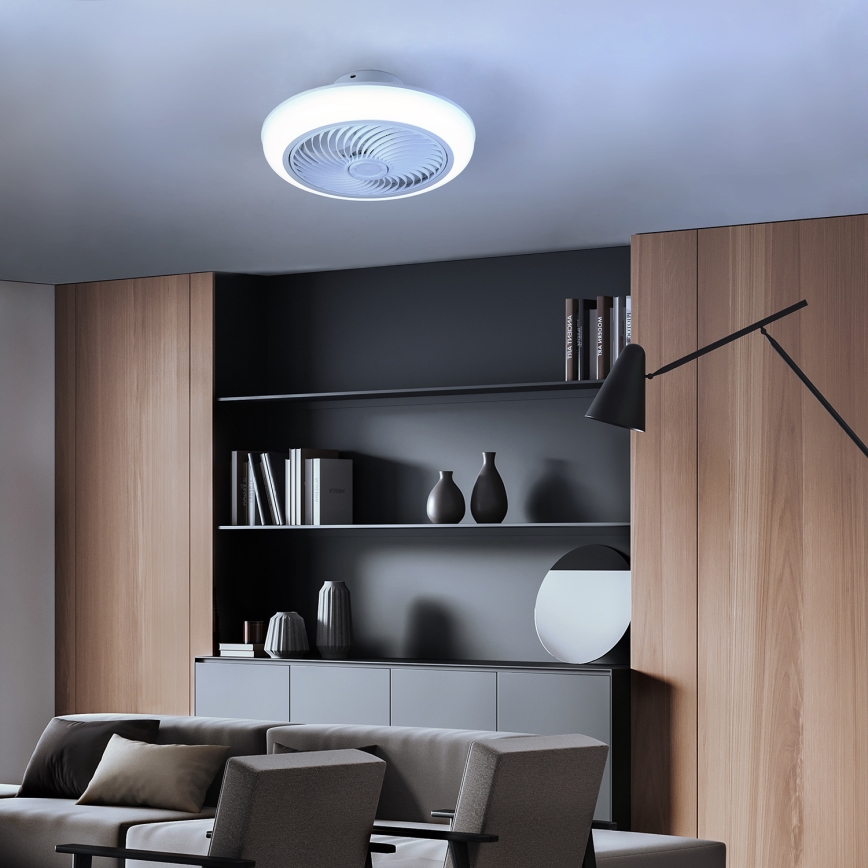Brilagi - Plafón LED regulable con ventilador LED/30W/230V 3000-6500K blanco + control remoto