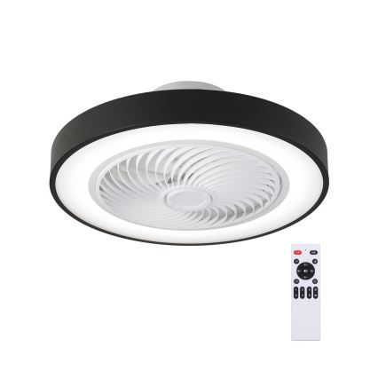 Brilagi - Plafón LED regulable con ventilador LED/30W/230V 3000-6500K negro + control remoto