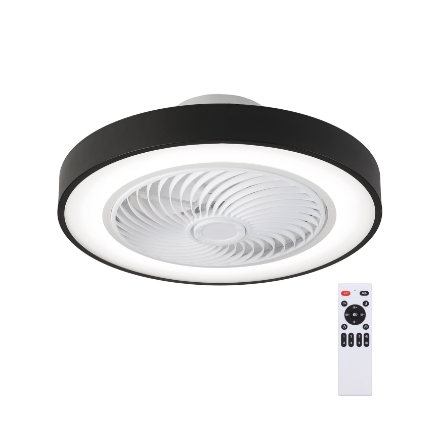 Brilagi - Plafón LED regulable con ventilador LED/30W/230V 3000-6500K negro + control remoto
