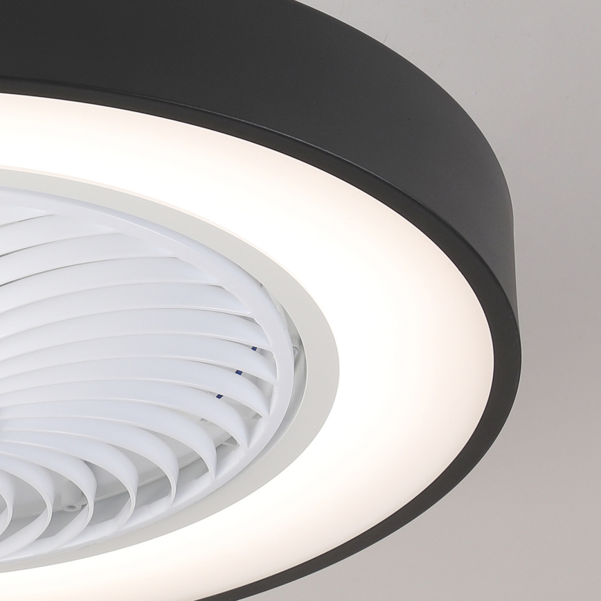 Brilagi - Plafón LED regulable con ventilador LED/30W/230V 3000-6500K negro + control remoto