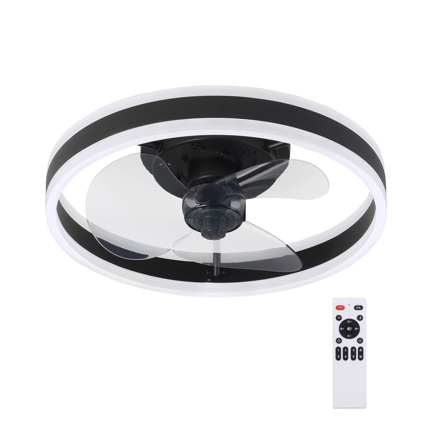 Brilagi - Plafón LED regulable con ventilador LED/30W/230V 3000-6500K negro + control remoto