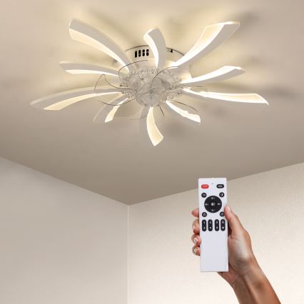 Brilagi - Plafón LED regulable con ventilador LED/50W/230V 3000-6500K blanco + control remoto