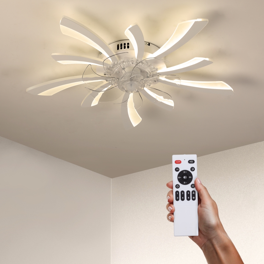 Brilagi - Plafón LED regulable con ventilador LED/50W/230V 3000-6500K blanco + control remoto