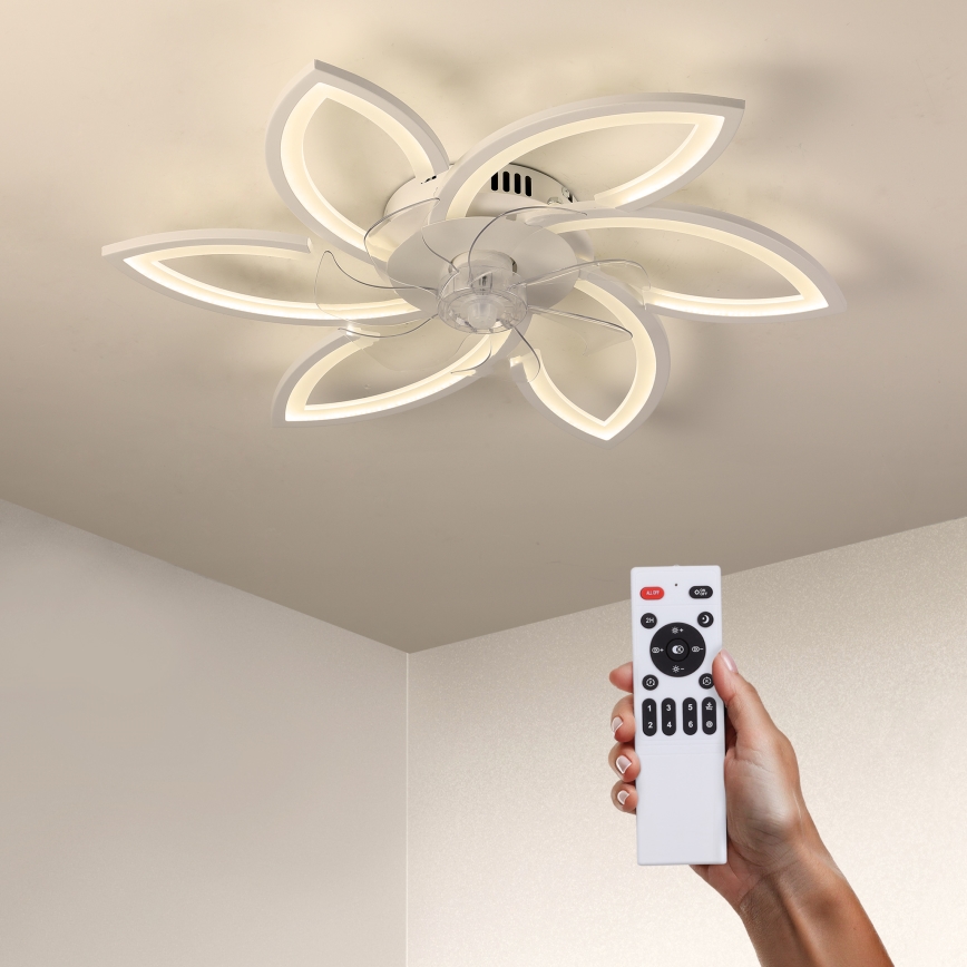 Brilagi - Plafón LED regulable con ventilador LED/50W/230V 3000-6500K blanco + control remoto
