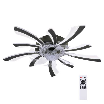 Brilagi - Plafón LED regulable con ventilador LED/50W/230V 3000-6500K negro + control remoto