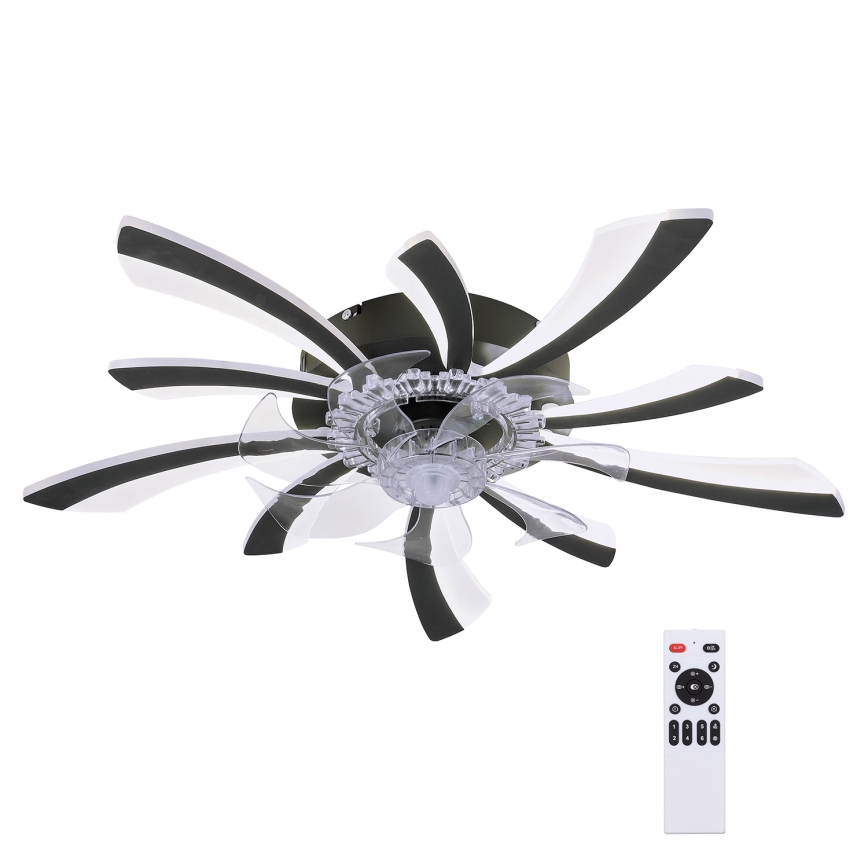 Brilagi - Plafón LED regulable con ventilador LED/50W/230V 3000-6500K negro + control remoto