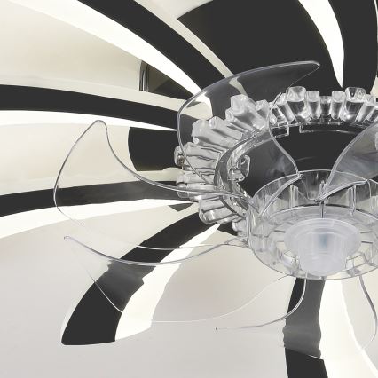 Brilagi - Plafón LED regulable con ventilador LED/50W/230V 3000-6500K negro + control remoto