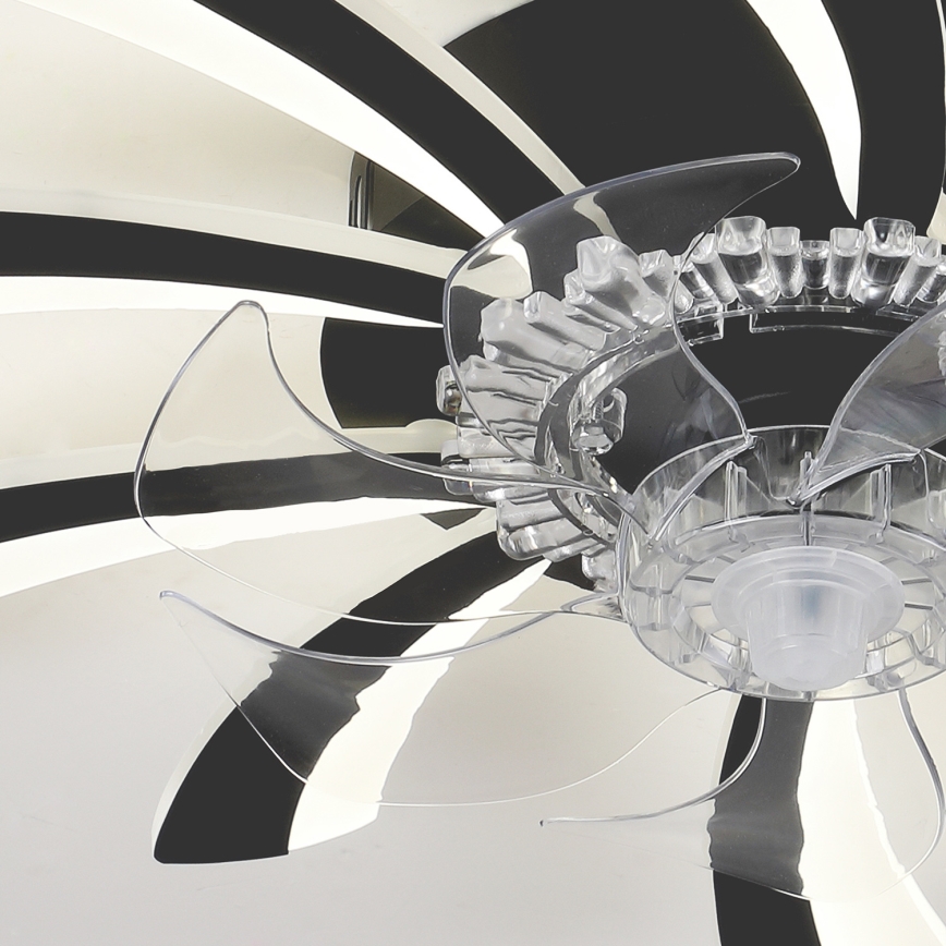 Brilagi - Plafón LED regulable con ventilador LED/50W/230V 3000-6500K negro + control remoto