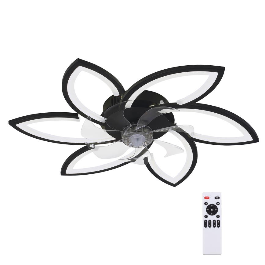 Brilagi - Plafón LED regulable con ventilador LED/50W/230V 3000-6500K negro + control remoto