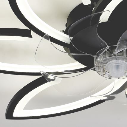 Brilagi - Plafón LED regulable con ventilador LED/50W/230V 3000-6500K negro + control remoto