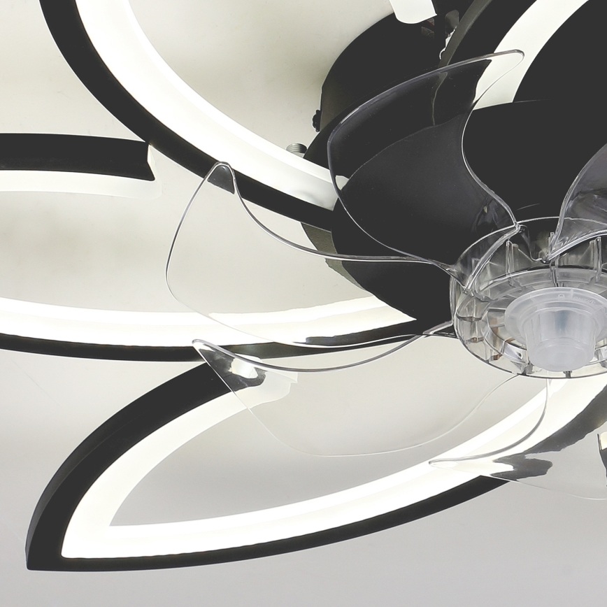 Brilagi - Plafón LED regulable con ventilador LED/50W/230V 3000-6500K negro + control remoto