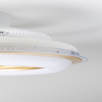 Brilagi - Lámpara LED regulable con ventilador RONDA LED/48W/230V 3000-6000K dorado + control remoto