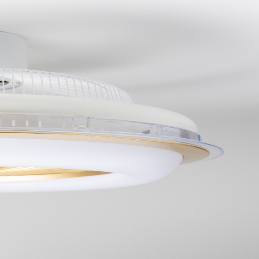 Brilagi - Lámpara LED regulable con ventilador RONDA LED/48W/230V 3000-6000K dorado + control remoto