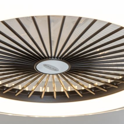Brilagi - Lámpara LED regulable con ventilador RONDA LED/48W/230V 3000-6000K negro + control remoto